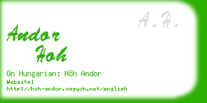andor hoh business card